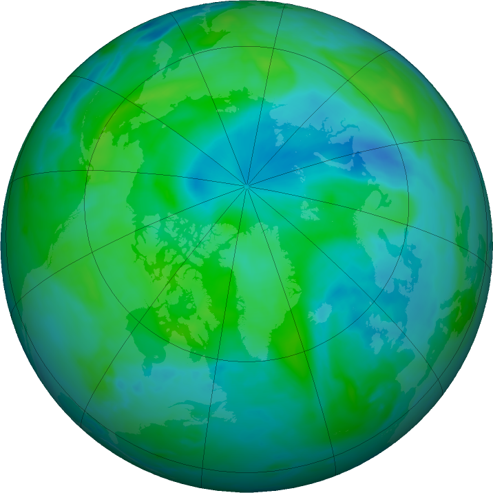 Arctic ozone map for 06 September 2023